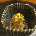 きのこと平目の辛し和え