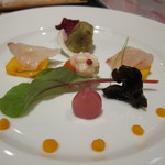 舞桜 - 前菜鯛と柿など季節感たっぷり