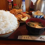 Marujin - 唐揚げ定食ご飯大盛り