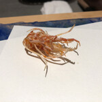 にい留 - まずはこれからです！「にい留」さんのカウンターに戻ってきた事を改めて実感した次第(^^)素揚げでも所謂天ぷらよりも遥かに旨いんです♪