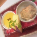 八百亀 - 2012・11夜、パンプキンプリンと黒糖わらび餅