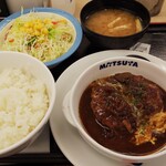 松屋 - ブラウンソースハンバーグ定食