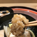 赤坂 菊乃井 - 昼懐石１３３１０円。豊年椀。米を衣に揚げた鱧。すまし汁に、コクを加えた仕上げです。松茸とともに、とーっても美味しくいただきました（╹◡╹）（╹◡╹）