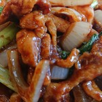 葵飯店 - 鶏肉の味噌炒め アップ