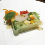 BISTRO　OLIVE - 宮崎県産帆立貝柱と旬野菜のテリーヌ　アップで～♡