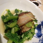 御田町 桃の木 - 台湾A菜と自家製干し肉の炒め物