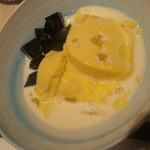 御田町 桃の木 - マンゴープリン亀ゼリー添え