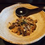 そば茶寮 澤正 - 帆立貝柱と根菜とおこげの茸のあんかけ