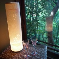 そば茶寮 澤正 - 和風の照明と切子グラスの調度品