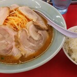 くるまやラーメン - ねぎみそちゃーしゅーめん&ライス