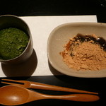 祇園 にしかわ - 自家製の抹茶のアイスとわらび餅