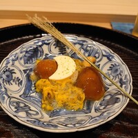 日本料理 研野 - 月見豆腐ジャンボなめこ