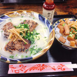 沖縄そば なかざ家 - ソーキそば(中)、三枚肉丼