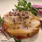 カーサ・デル・チーボ - 活穴子の瞬間燻製とｶﾎﾟﾅｰﾀ