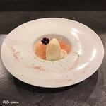 カーサ・デル・チーボ - 白桃のｺﾝﾎﾟｰﾄとｸﾚｰﾑﾀﾞﾝｼﾞｭとｼﾞｪﾗｰﾄ