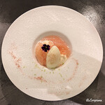 カーサ・デル・チーボ - 白桃のｺﾝﾎﾟｰﾄとｸﾚｰﾑﾀﾞﾝｼﾞｭとｼﾞｪﾗｰﾄ