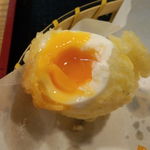 手造りうどん 楽々 - 半熟玉子