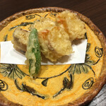 旬魚 たつみ - さつまいもとチーズの天ぷら( ◠‿◠ )