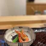 勢麟 - 浜名湖天然車海老と茄子、オクラの炊き合わせ