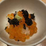 鮨 大地 - イクラご飯完成！