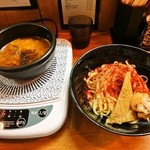 Tsukemensemmontemmugita - 辛つけ麺　900円　麺量は200～400ｇまで増量無料