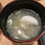 SOTO - カワハギの出汁　シロエビしんじょ