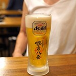 鶴亀八番 - Asahi のスーパードライの生ビール