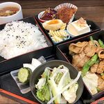 Shichimen Chiyou - 週替わり中華定食～豚肉とインゲン、竹の子の生姜焼き