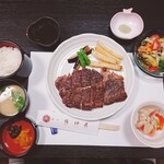 Ryoutei Choujinsou - 上州牛ロースステーキ膳 (3,850円・税込)
