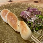 Okibi china - 炭焼きイベリコ豚のチャーシューと炭焼き串パン