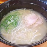 スシロー - ★阿波尾鶏ラーメン 420円 蕎麦湯の様な薄い白湯スープ！ダジャレも味もイマイチ！