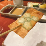 串かつ あーぼん - エビとオクラの春巻き