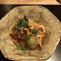 炭火割烹 白坂 - 甘鯛の松笠揚げ