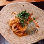 炭火割烹 白坂 - ⚫甘鯛松笠揚げ  桜海老  木の芽餡