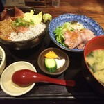 和食居酒屋 咲くら - 「湘南しらす・まぐろの海鮮丼＆ローストビーフサラダ」