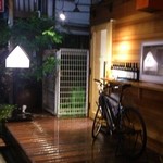 ボケロナ - 雨に濡れる店頭