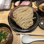 中華蕎麦 とみ田 - TOKYO-X豚骨魚介つけめん～全粒粉太麺 + 焼豚ごはん + 塩・平兵衛酢