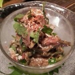 柊草 - 秋刀魚肝ソース和え