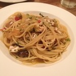 カマス鰆とセロリ、ドライトマトの潮オイルソース