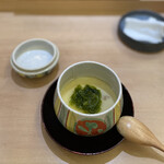 兄弟寿し - あおさと梅干しの茶碗蒸し