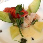 タカノフルーツパーラー - マスクメロンとオマール海老のオランディーズソース仕立て