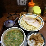 博多とんこつ 天神旗 - 魚極老つけ麺じゃこ飯セット