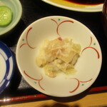 浅草 ときわ食堂 - ほっきとつぶ貝わさび漬け。