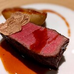 蒼 - 但馬玄のシャトーブリアン　リブロースのジュのソース　雪室2年熟成北あかりの自家製バターソテー　白トリュフ載せ。唸るし昇天する。