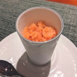 蒼 - ソルダムのグラニテ。クール宅急便で送って欲しい。一日中おとなしく食べています。