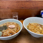 朝日屋 - 焼き大食べ終わる頃、支那小がタイミング良く来ます！