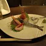 銀座 海老料理&和牛レストラン マダムシュリンプ東京 - 厳選！海老のお刺身4点盛