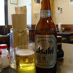Youshoku Koharuken - 大瓶ビール６３０円。アサヒとキリンが選べます。