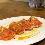 Fresh tomatoes pickled in miso sauce