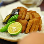 ほてい寿司 - マグロの唐揚げでとりあえずビール